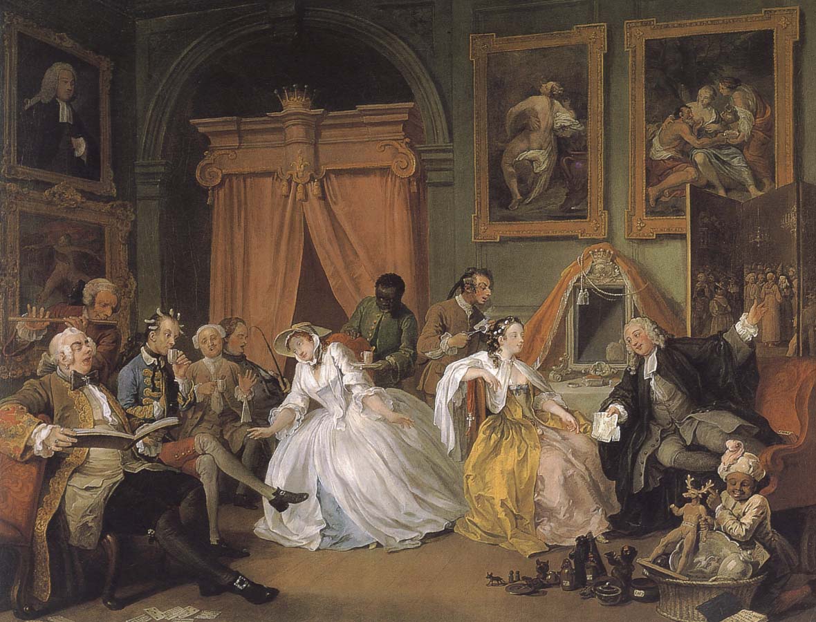 William Hogarth Countess painting fashionable group to get up early marriage